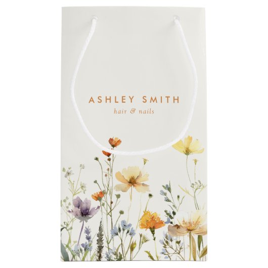 Rustikale Wildblume Kleine Geschenktüte (Rückseite)