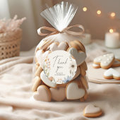 Rustikale Wildblume Kranz Danke Gastgeschenk Hochz Runder Aufkleber