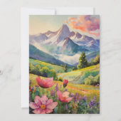 Rustikale Wildblume Landschaft Hochzeit Einladung (Rückseite)