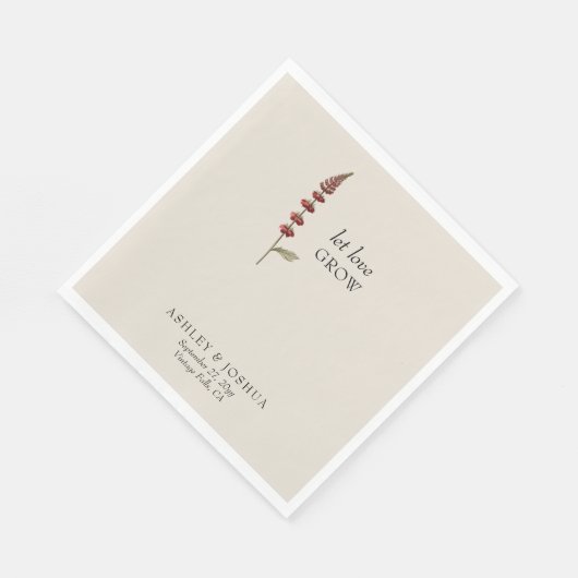 Rustikale Wildblume Lasse Liebe wachsen Einfache H Serviette (Ecke)