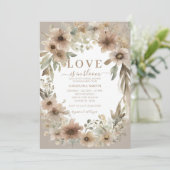 Rustikale Wildblume Liebe ist in Bloom Brautparty Einladung (Stehend Vorderseite)