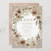 Rustikale Wildblume Liebe ist in Bloom Brautparty Einladung (Vorne/Hinten)