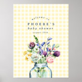 Rustikale Wildblume Mason Jar Babydusche Zeichen Poster (Vorne)