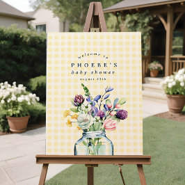 Rustikale Wildblume Mason Jar Babydusche Zeichen Poster