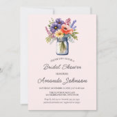 Rustikale Wildblume Mason Jar Brautparty Einladung (Vorderseite)