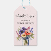 Rustikale Wildblume Mason Jar Brautparty Gefallen Geschenkanhänger (Vorderseite)