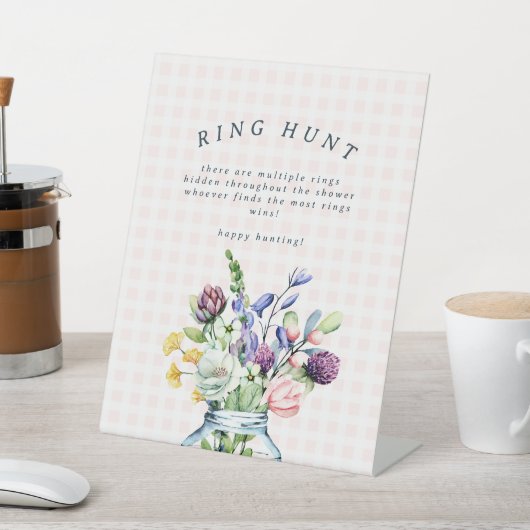 Rustikale Wildblume Mason Jar Bridal Klettersteig Sockelschild (In SItu)