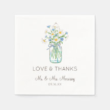 Rustikale Wildblume Mason Jar Liebe und Dank