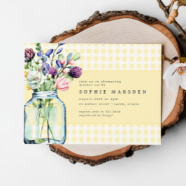 Rustikale Wildblume Mason Jar Picnic Babydusche Einladung