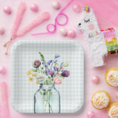 Rustikale Wildblume Mason Jar Picnic Babydusche Pappteller (Party)