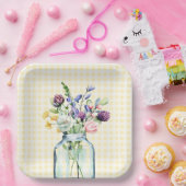 Rustikale Wildblume Mason Jar Picnic Brautparty Pappteller (Party)