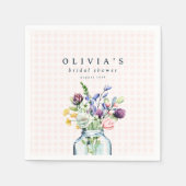 Rustikale Wildblume Mason Jar Picnic Brautparty Serviette (Vorderseite)