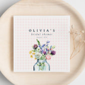 Rustikale Wildblume Mason Jar Picnic Brautparty Serviette