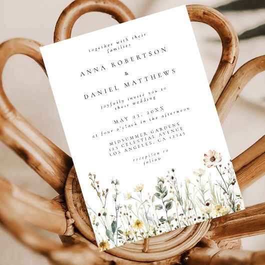 Rustikale Wildblume Meadow Wedding Einladung