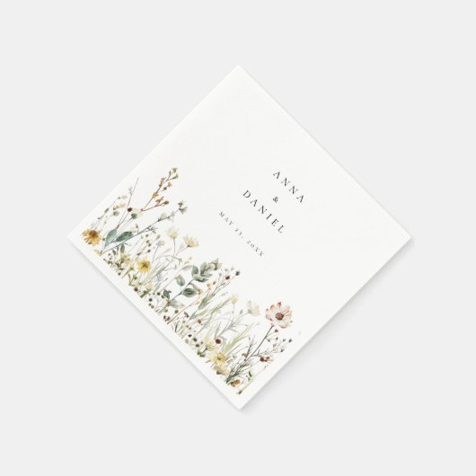 Rustikale Wildblume Meadow Wedding Serviette (Ecke)