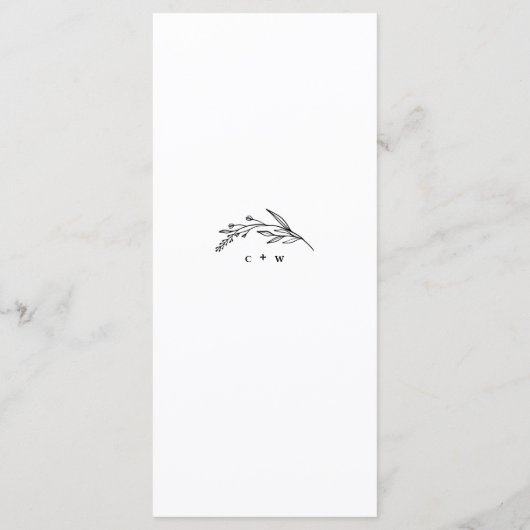 Rustikale Wildblume Menükarte (Rückseite)