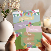 Rustikale Wildblume mit Jagdzeichen Save the Date