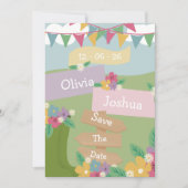 Rustikale Wildblume mit Jagdzeichen Save the Date Einladung (Vorderseite)