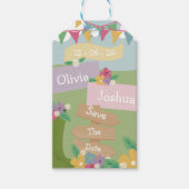 Rustikale Wildblume mit Jagdzeichen Save the Date Geschenkanhänger (Vorderseite)