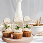 Rustikale Wildblume Mit Monogramm Blumenhochzeit Runder Aufkleber