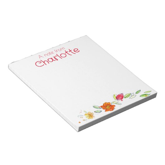 Rustikale Wildblume Orange Notizblock (angewinkelt)