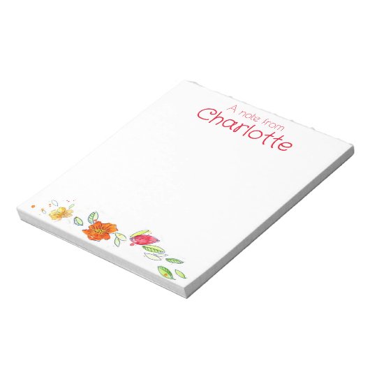 Rustikale Wildblume Orange Notizblock (Rotiert)