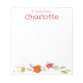 Rustikale Wildblume Orange Notizblock (Vorderseite)