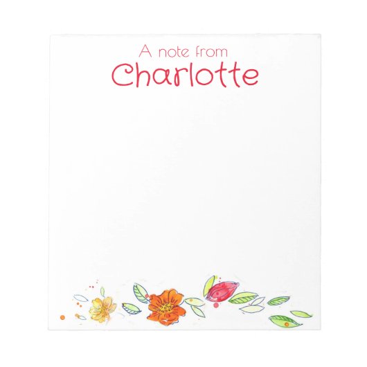 Rustikale Wildblume Orange Notizblock (Vorderseite)