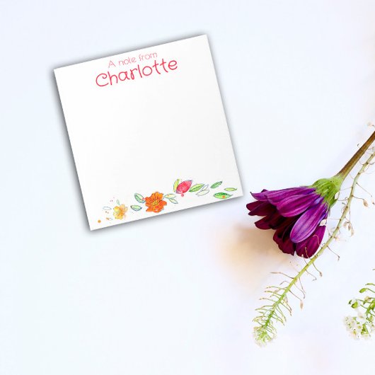 Rustikale Wildblume Orange Notizblock