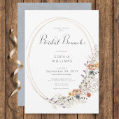Rustikale Wildblume Oval Frame Bridal Brunch Einladung