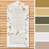 Rustikale Wildblume Oval Rahmen Weiß Kein Abendess All In One Einladung