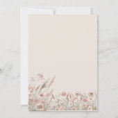Rustikale Wildblume Pampas Grass Brautparty Einladung (Rückseite)