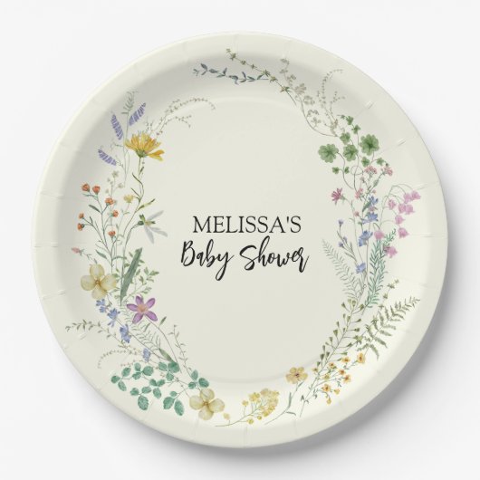 Rustikale Wildblume Pappteller (Vorderseite)