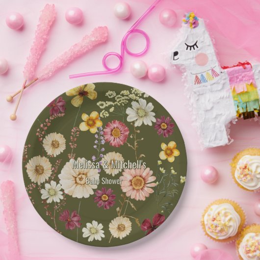 Rustikale Wildblume Pappteller (Party)