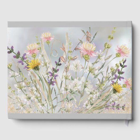 Rustikale Wildblume Pastel Garden Hochzeit Gästebuch (Rückseite)