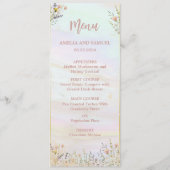 Rustikale Wildblume Pastel Garden Hochzeit Menükarte (Vorderseite)