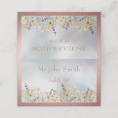 Rustikale Wildblume Pastel Garden Hochzeit Platzkarte (Außenseite Aufgefaltet)