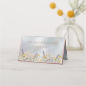 Rustikale Wildblume Pastel Garden Hochzeit Platzkarte (Rückseite)