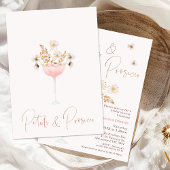 Rustikale Wildblume Petal Prosecco Brautparty Einladung