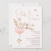 Rustikale Wildblume Petal Prosecco Brautparty Einladung (Vorderseite)