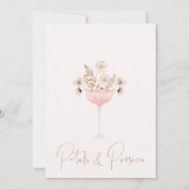 Rustikale Wildblume Petal Prosecco Brautparty Einladung (Rückseite)