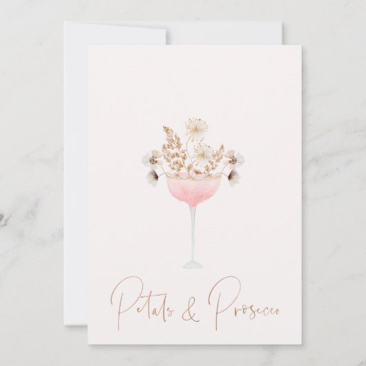 Rustikale Wildblume Petal Prosecco Brautparty Einladung (Rückseite)