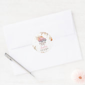 Rustikale Wildblume Pink Pumpkin Truck Kinderdusch Runder Aufkleber (Umschlag)