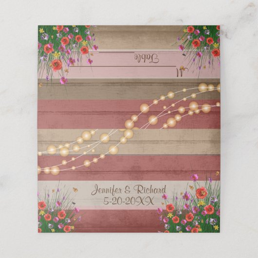 Rustikale Wildblume | Platzkarten (Außenseite Aufgefaltet)