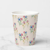 Rustikale Wildblume Poppy Daisy Coneflower Muster Pappbecher (Rückseite)