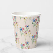 Rustikale Wildblume Poppy Daisy Coneflower Muster Pappbecher (Vorderseite)