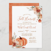 Rustikale Wildblume Pumpkin Fall Harvest Celebrati Einladung (Vorne/Hinten)