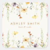 Rustikale Wildblume Quadratischer Aufkleber (Vorderseite)