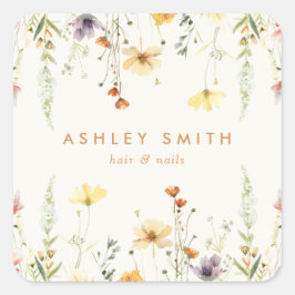 Rustikale Wildblume Quadratischer Aufkleber