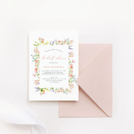 Rustikale Wildblume Rahmen Brautparty Einladung